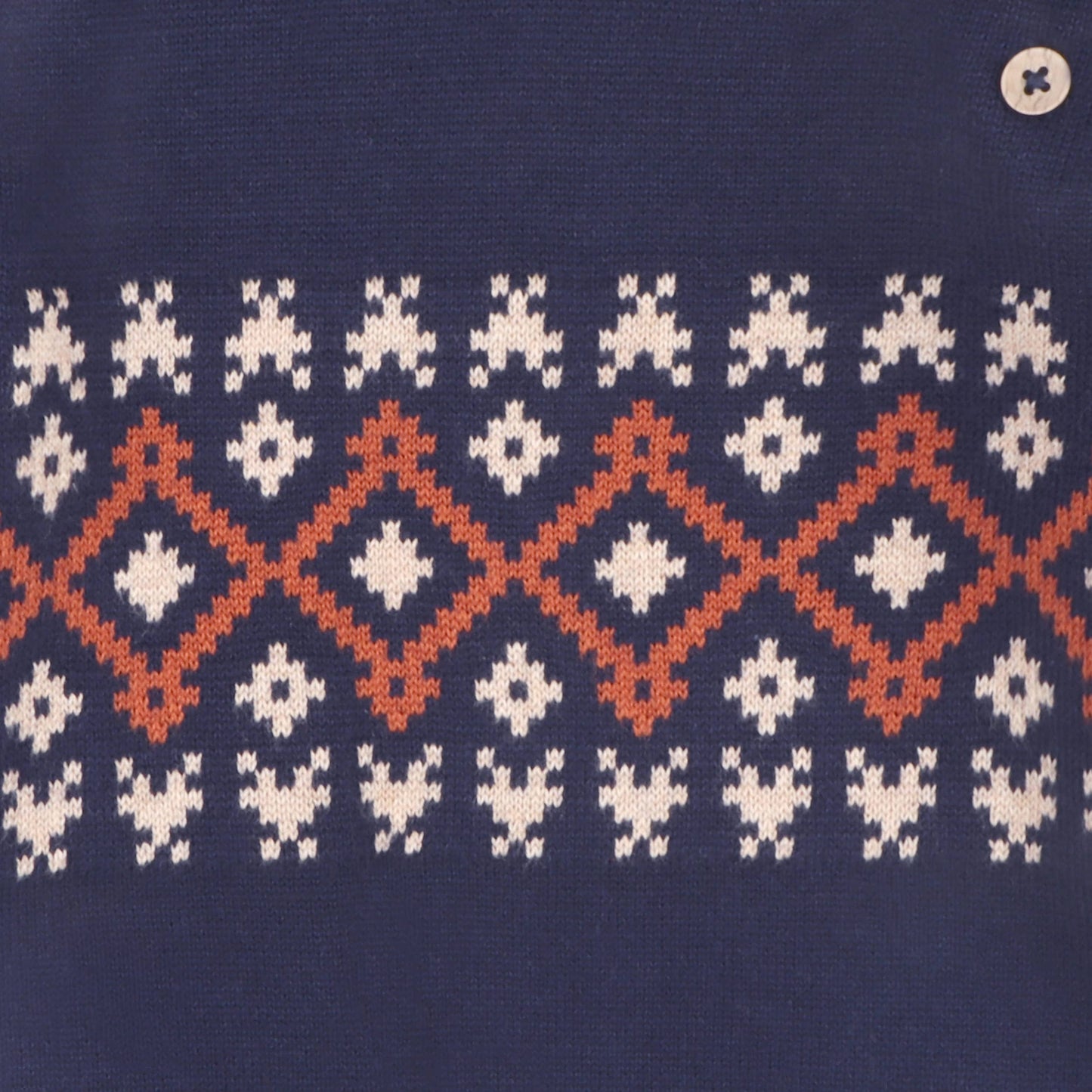 Fair Isle Raglan Sleeve Baby Pullover Sweater Navy Blue