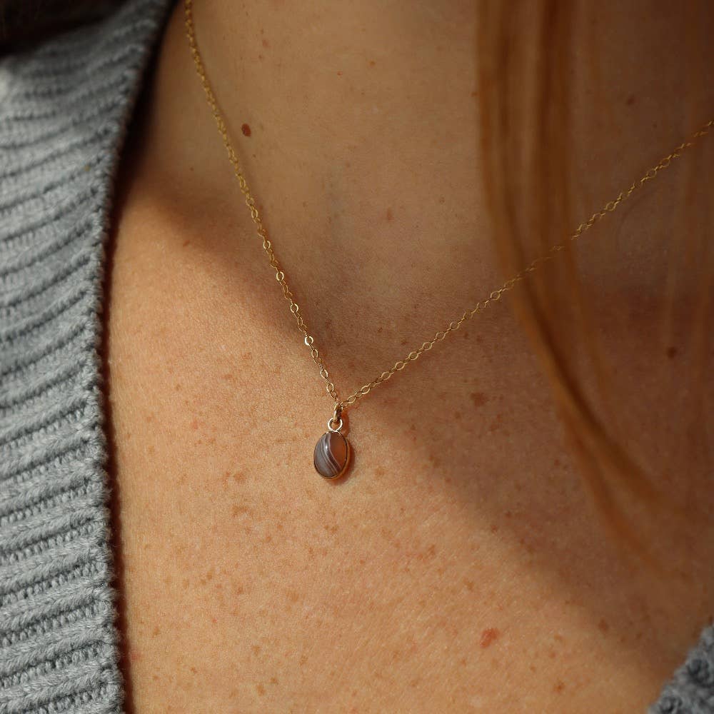 Agate Necklace: 14k Gold Fill / 18"