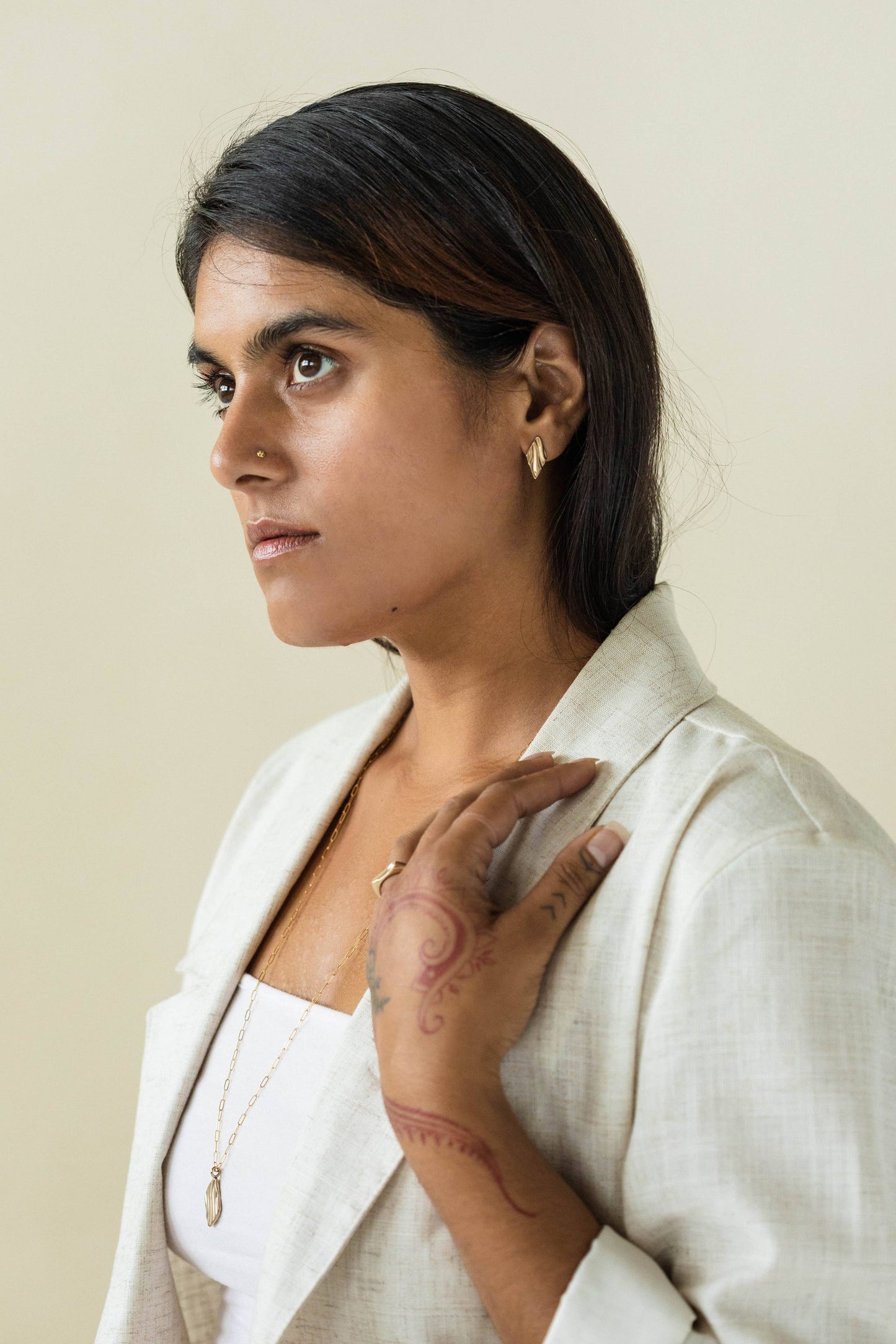 Sway Stud Earrings: Sterling silver