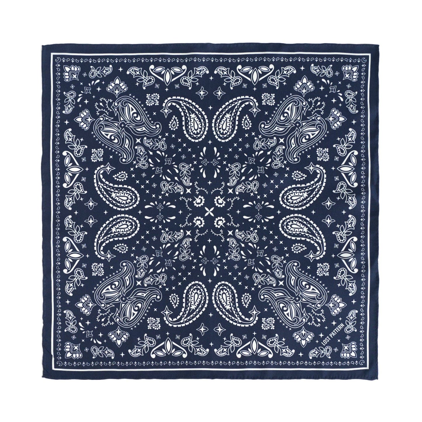 “Paisley" Silk Bandana Scarf - Midnight Blue: Midnight Blue