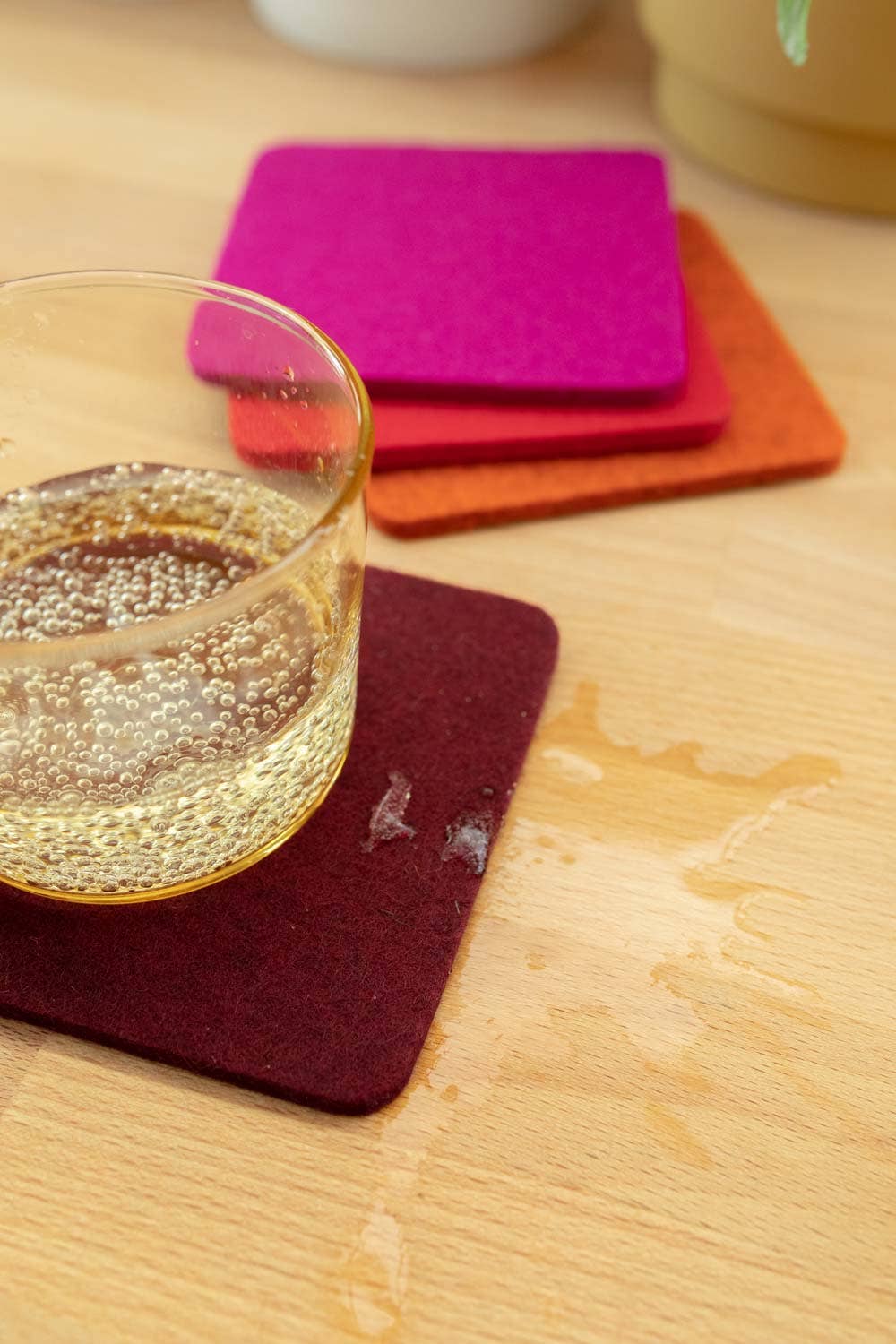 Bordeaux: Bierfilzl Merino Wool Felt Square Coasters
