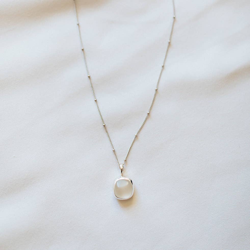 Sea Glass Necklace (Handmade): Blue