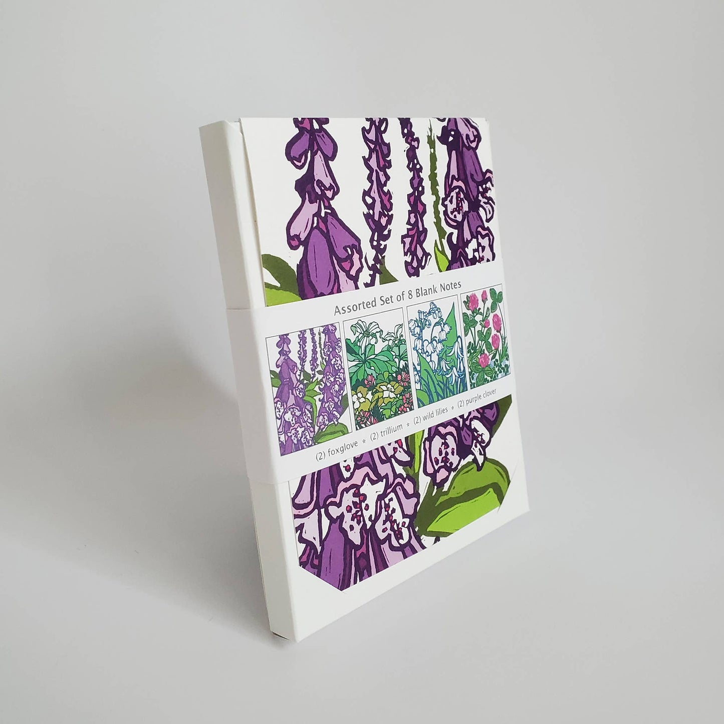 Assorted Spring Woodland Flower Blank Note Card Set of 8