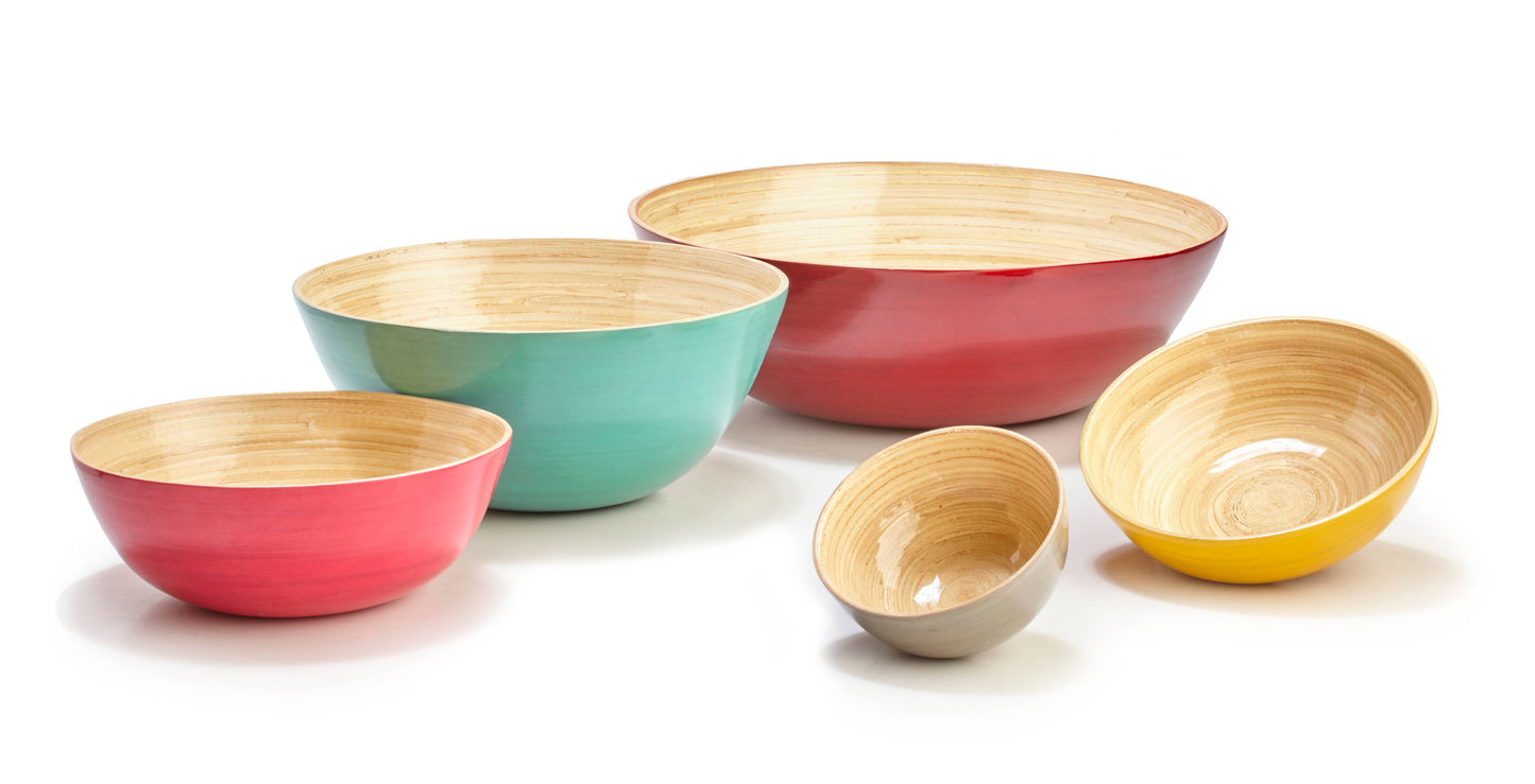 Bamboo Salad Bowl: Red