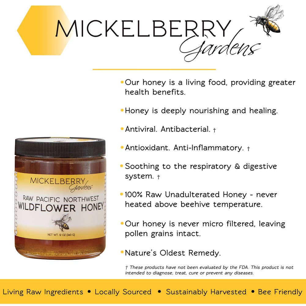 Raw Wildflower Honey: 12oz