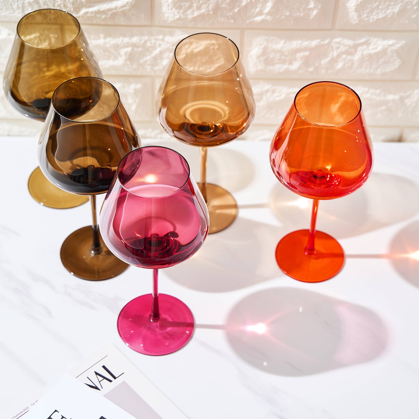 Autumn Colored Wine Glass