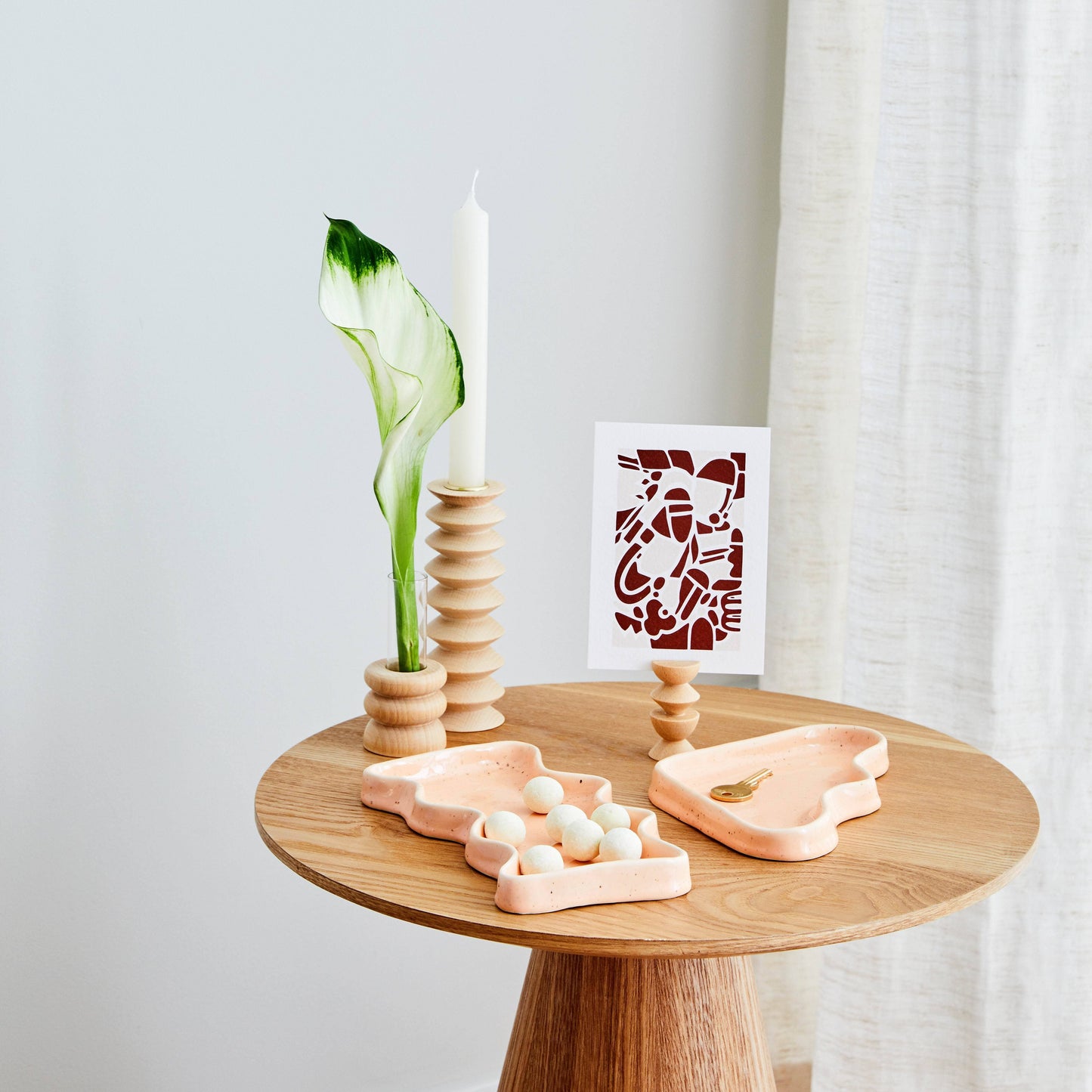Triangle Wave Tray Peach Speckle