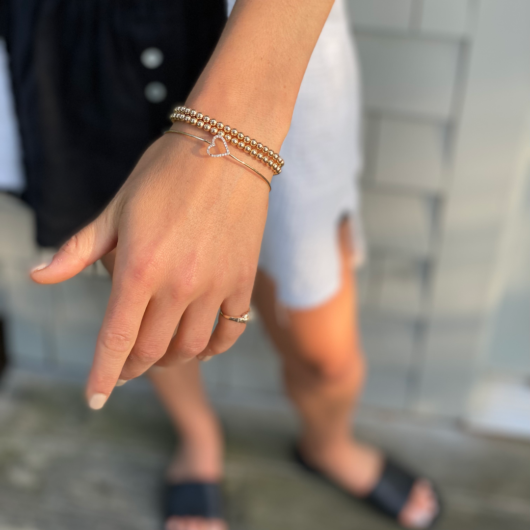 4MM Gold Ball Bracelet: GF / 7.5"
