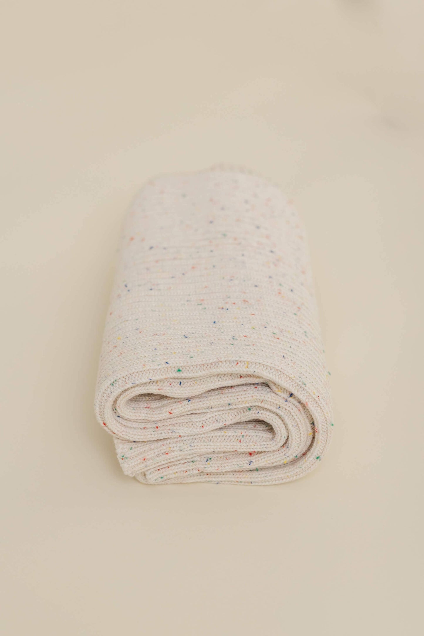 Sprinkle Organic Cotton Knit Ribbed Blanket - Oat