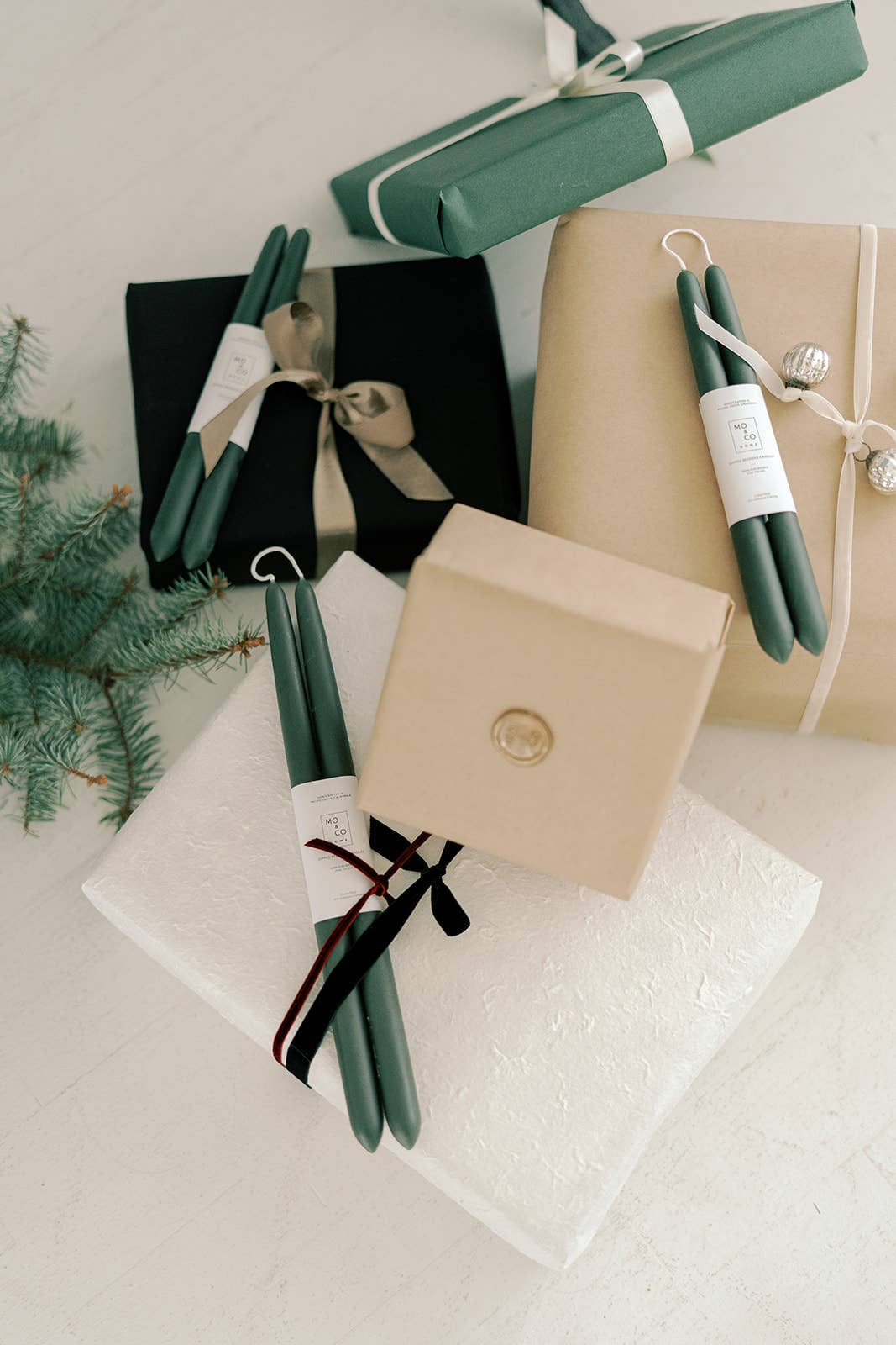 100% Beeswax Taper Candles | Forest Green: 10 Inch
