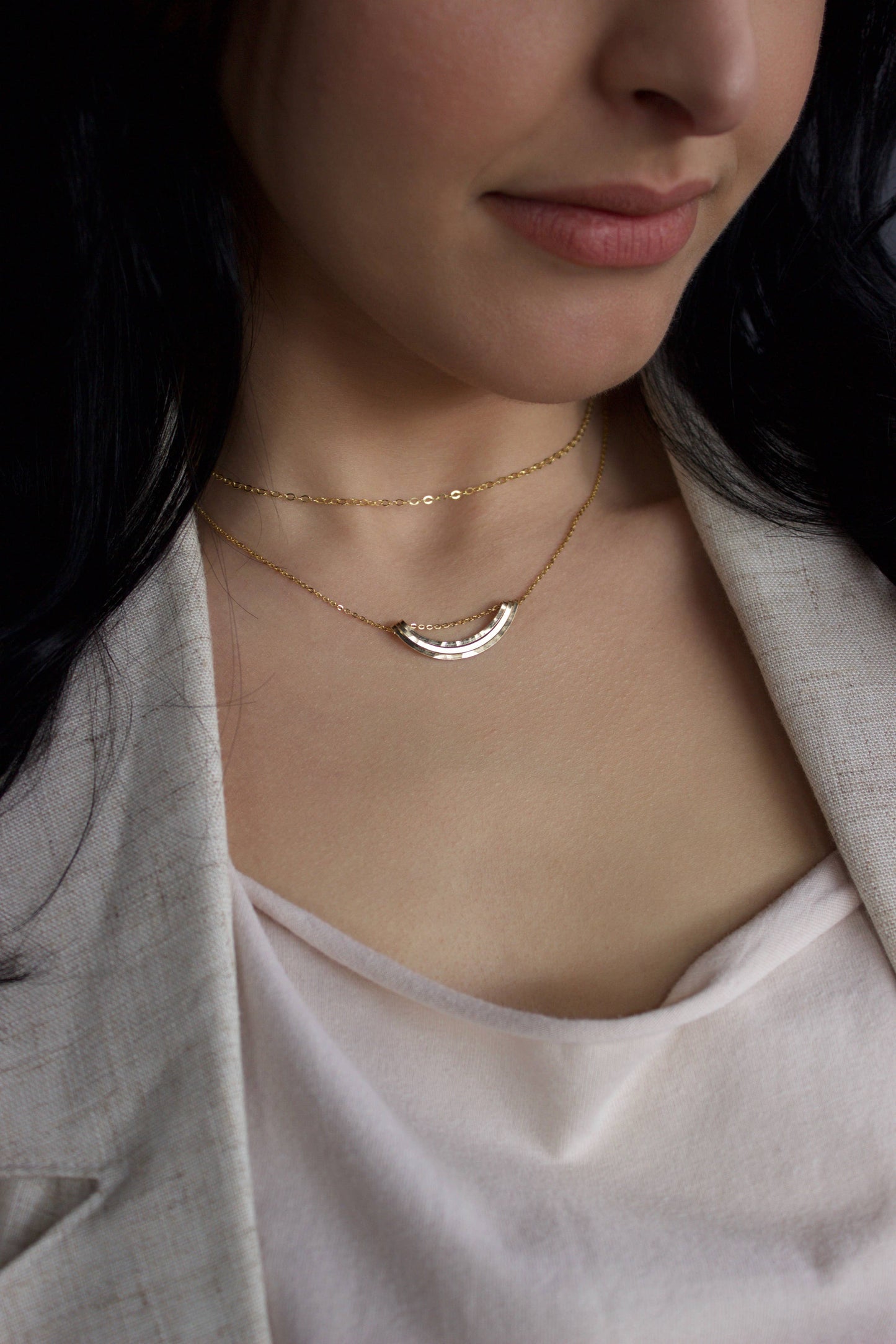 Rainbow, Delicate Necklace 14K Gold Fill