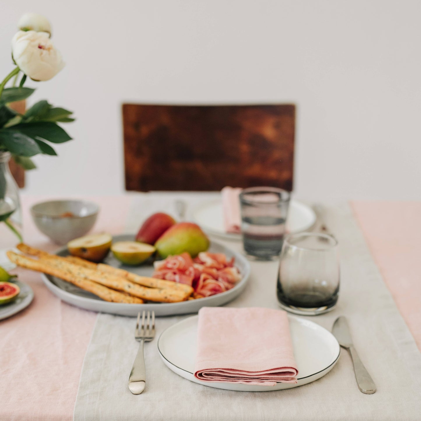 Misty Rose Linen Napkins Set of 2: 16"x16" | 40x40 cm
