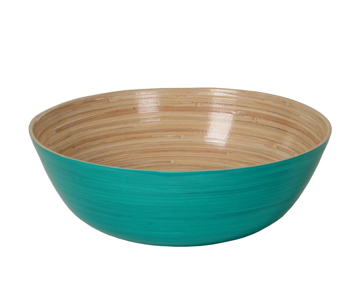 Aqua Large Shallow Bamboo Bowl