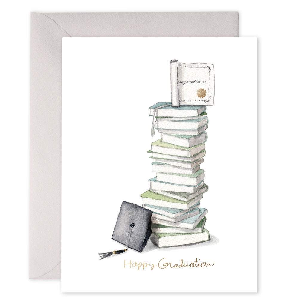 E. Frances Paper - Grad Book Stack | Graduation Card