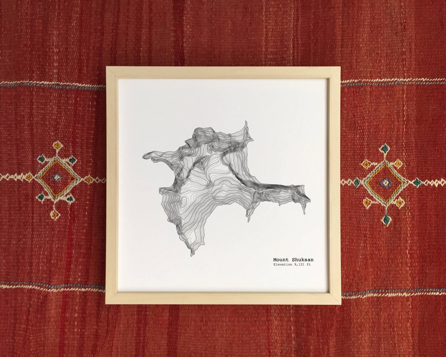 Tim Plus April - 12'' x 12'' Mount Shuksan Washington Topographic Map Art Print