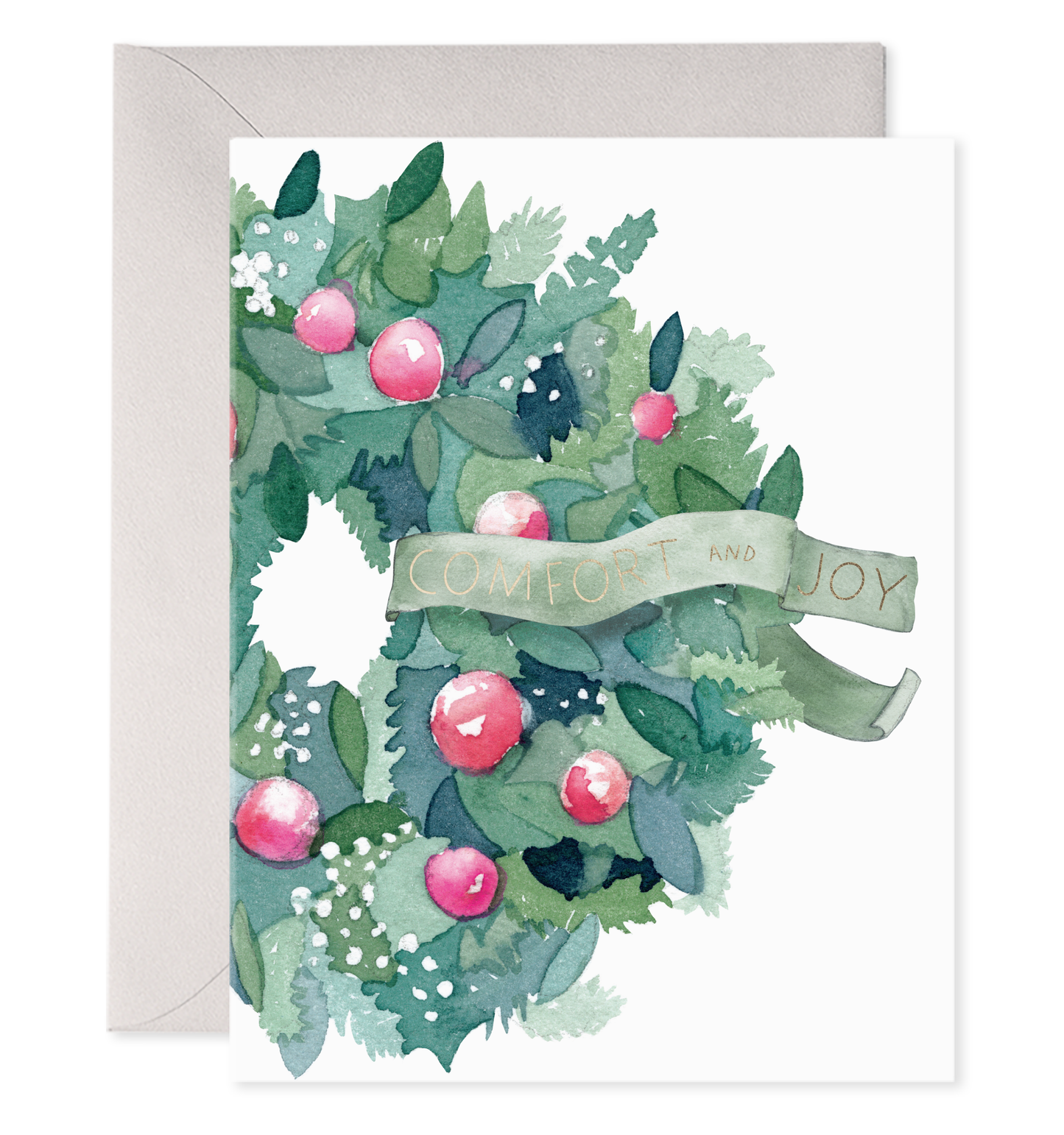 Comfort and Joy Wreath | Christmas Card