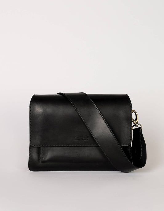 Leather Bag Harper - Black Classic Leather (two straps)