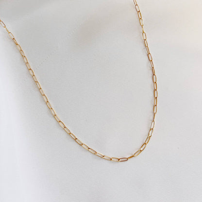 Dainty Paperclip Layering Chain Necklace Gold Filled