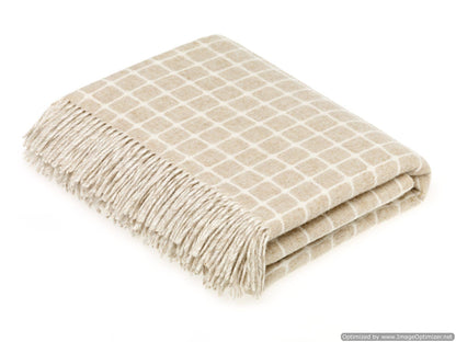 Fog Pinstripe Merino Lambs Wool Throw