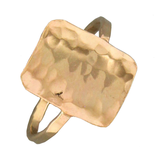 Hammered Rectangle Ring: Gold Filled / 8