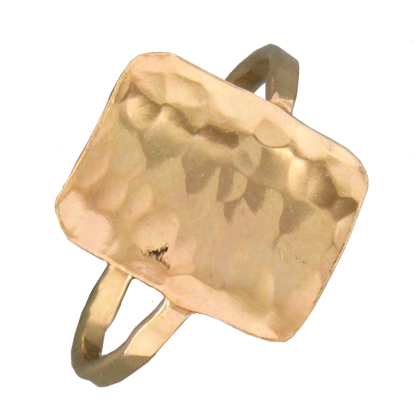 Hammered Rectangle Ring: Sterling Silver / 8