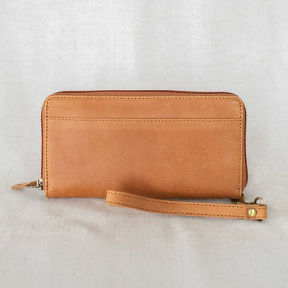 Leather Zipper Wallet: Black
