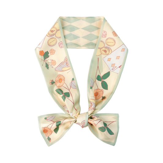 Wonderland Silk Scarf: Pastel Green
