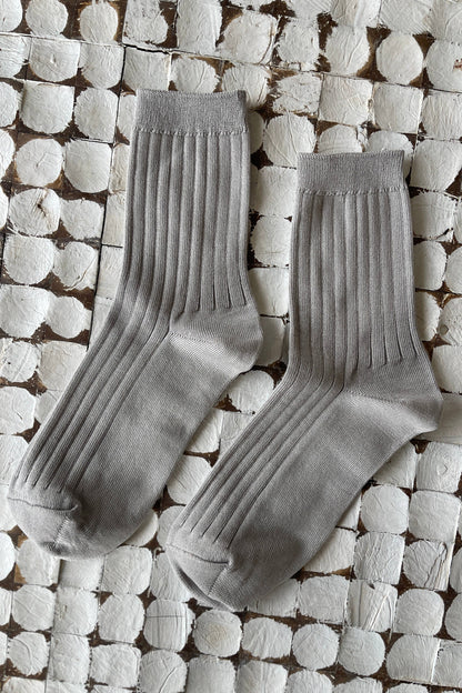 Her Socks - Mercerized Combed Cotton Rib: Porcelain