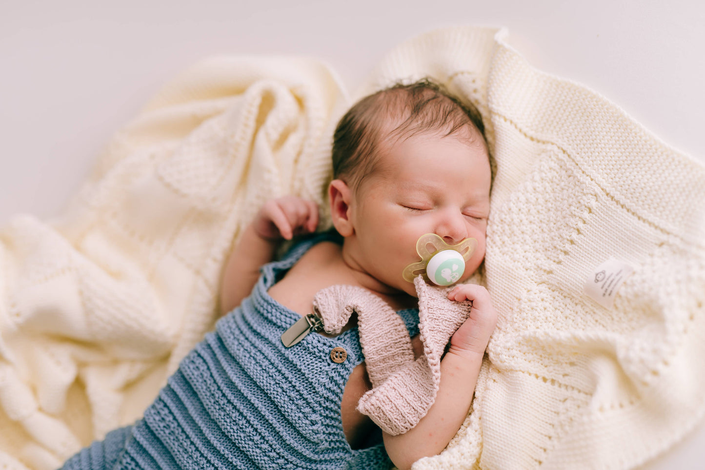 Ecru Plaid Baby Blanket