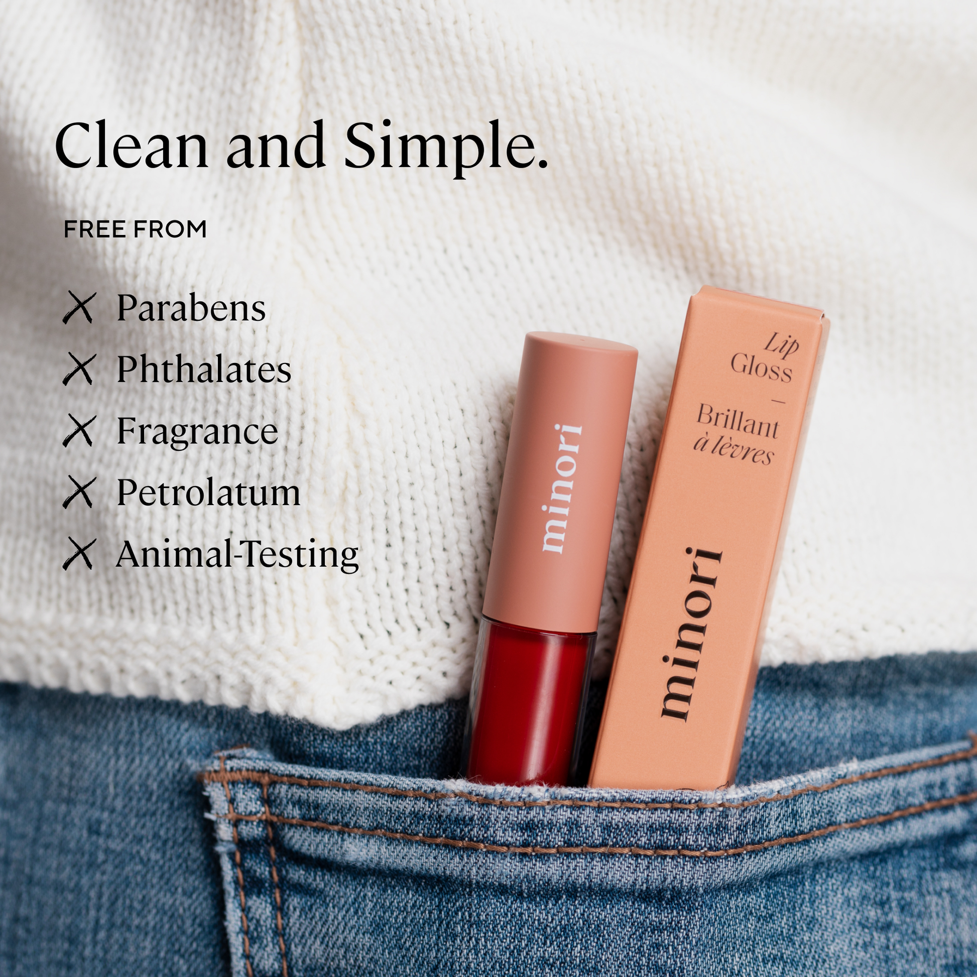 Poppy Red Hydrating Lip Gloss by Minori Beauty Formulated without Parabens, Phyhalats, Fragrance etc.