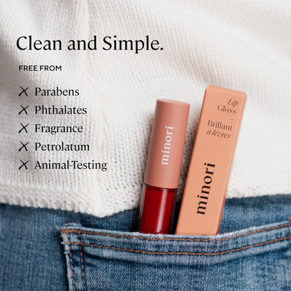 Poppy Red Hydrating Lip Gloss by Minori Beauty Formulated without Parabens, Phyhalats, Fragrance etc.