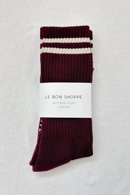 Extended Boyfriend Socks: Charcoal