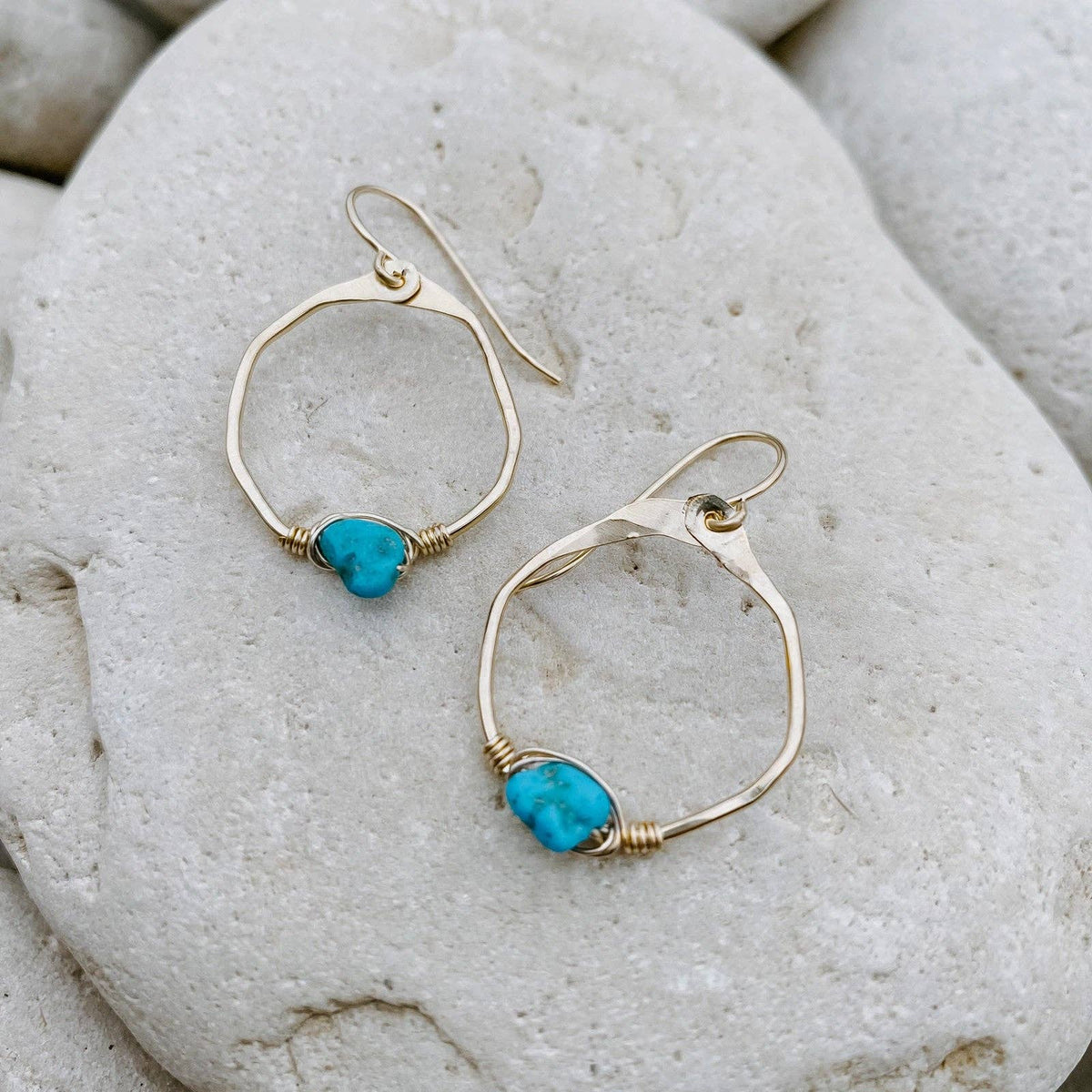 Kingman Turquoise Hoop Earrings SS