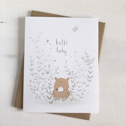 Hello Baby Bear Baby Greeting Card