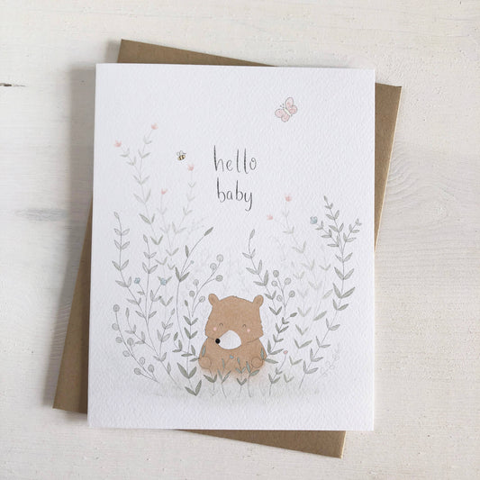 Hello Baby Bear Baby Greeting Card