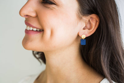 Jenna Vanden Brink Ceramics - Mini Link Earrings: Glossy White