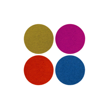 Colorful Graf Lantz wool coasters
