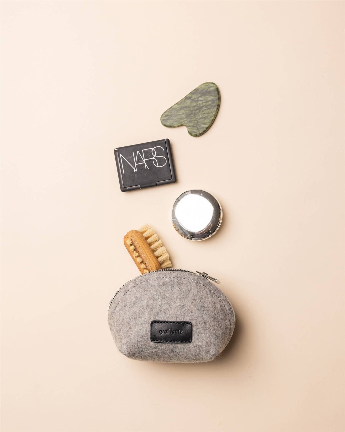 Pochi Merino Wool Small Pouch Granite