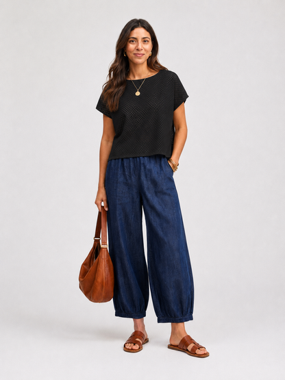 Pinhole Shortsleeve Top