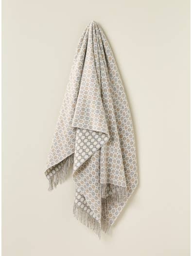 Coral & Mint Merino Lambswool Throw Made in England