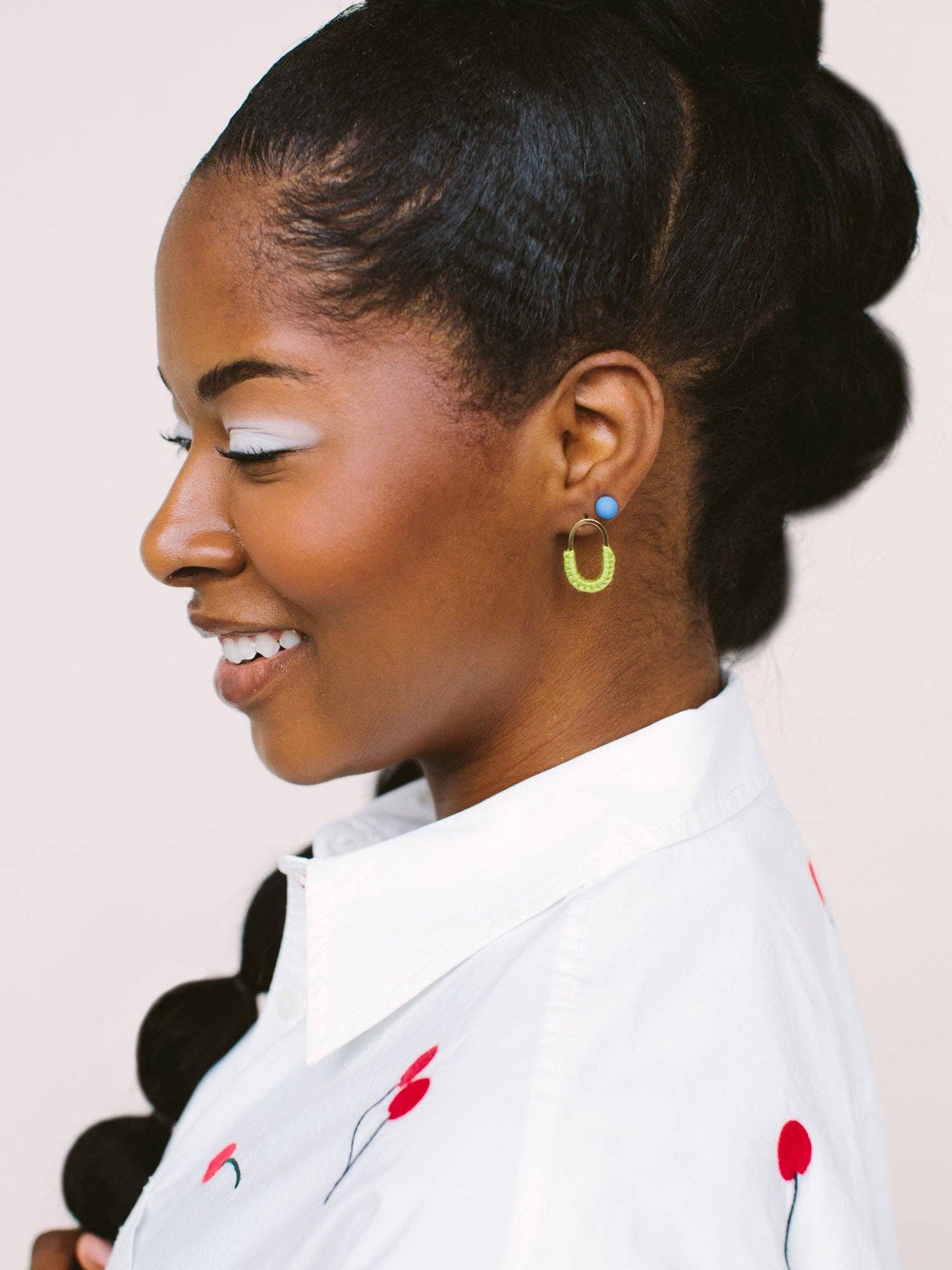 Mini Macramé Link Earrings: Dayglow