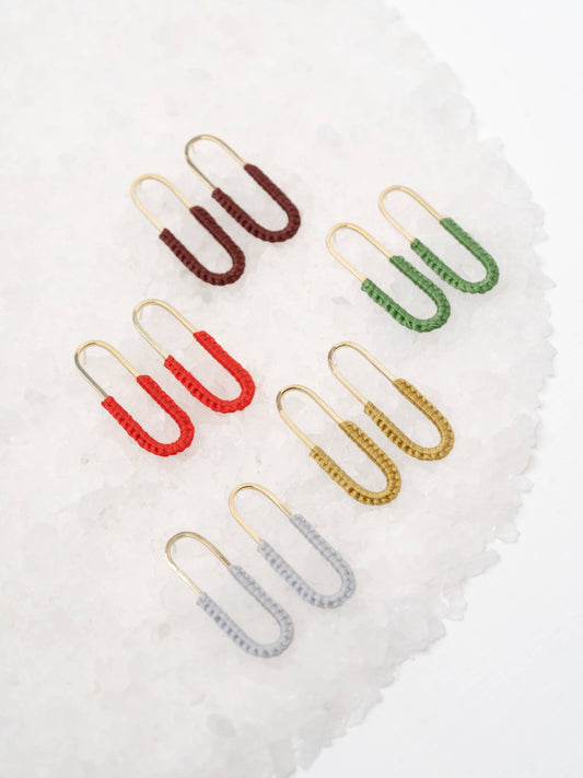Macramé Link Earrings: Fennel