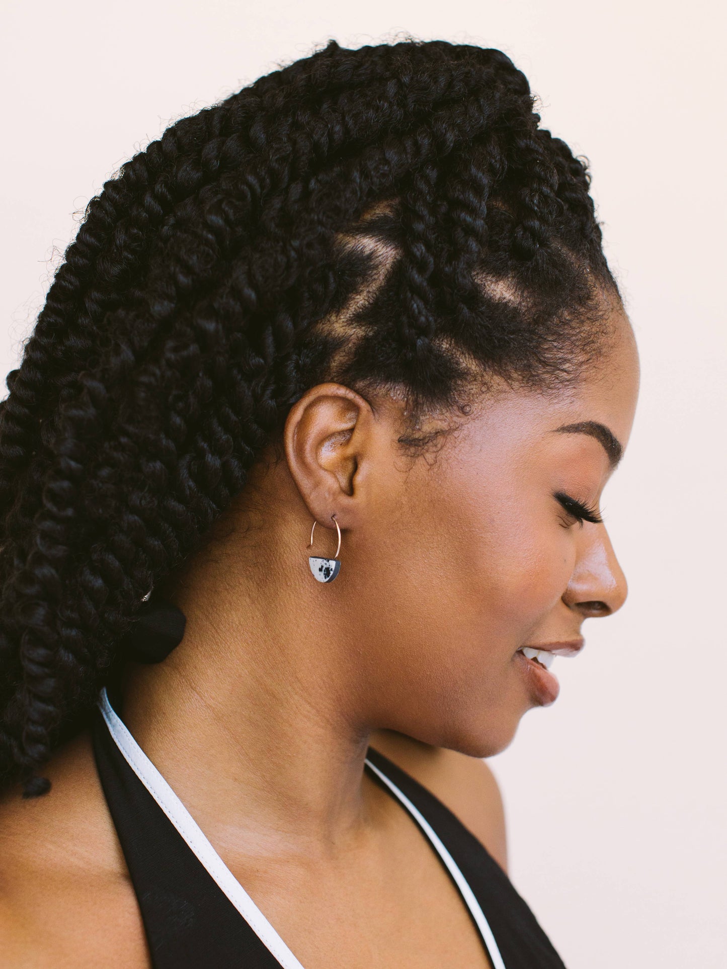 Little Slice Hoops Gold / Ink Splatter