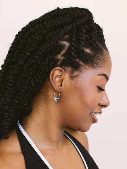 Little Slice Hoops Gold / Ink Splatter