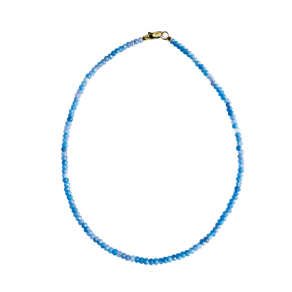 Market and King - Dainty Candy Gemstone Necklace: Aqua Jade