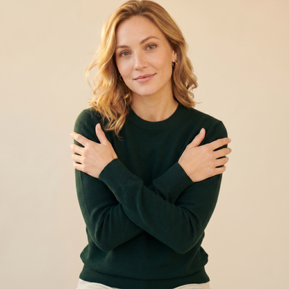 Cashmere Crewneck Sweater in Pine