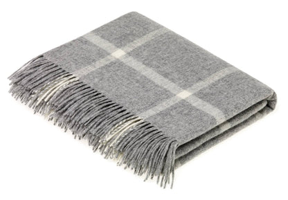 Fog Pinstripe Merino Lambs Wool Throw