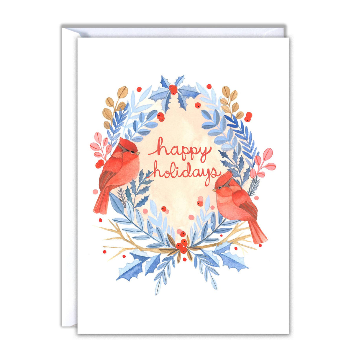 michele maule - Holiday Card - Two Cardinals Happy Holidays 