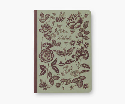 Assorted Set of 3 English Rose Notebooks
