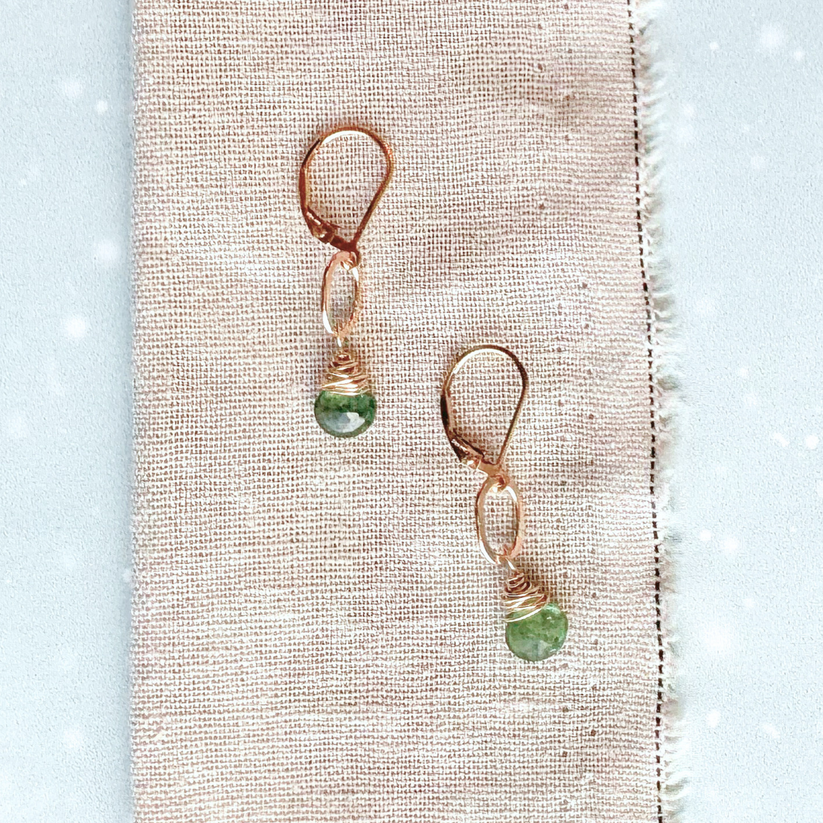 Peridot Gemstone Earrings - Gold Filled